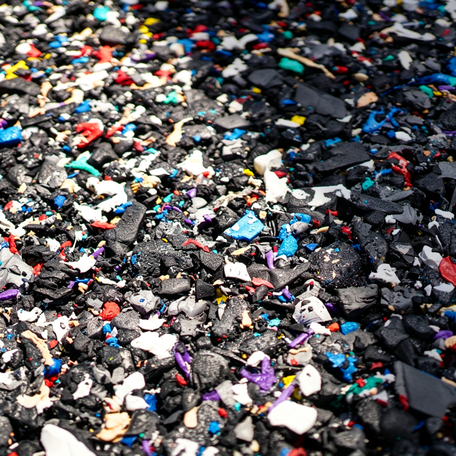 Recycled XPE scrap material close-up